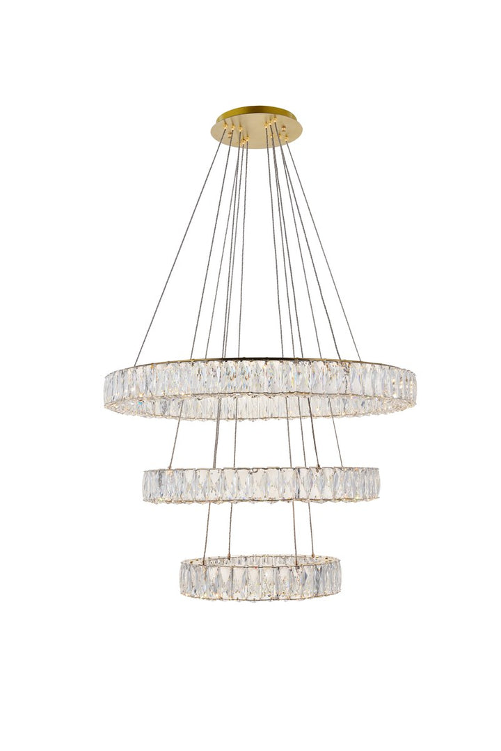 Integrated Led Chip Light Gold Chandelier Clear Royal Cut Crystal