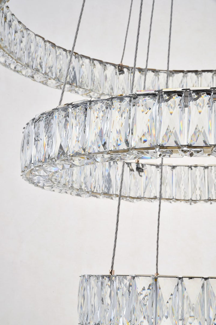 Integrated Led Chip Light Gold Chandelier Clear Royal Cut Crystal