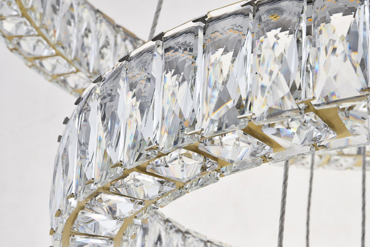 Integrated Led Chip Light Gold Chandelier Clear Royal Cut Crystal