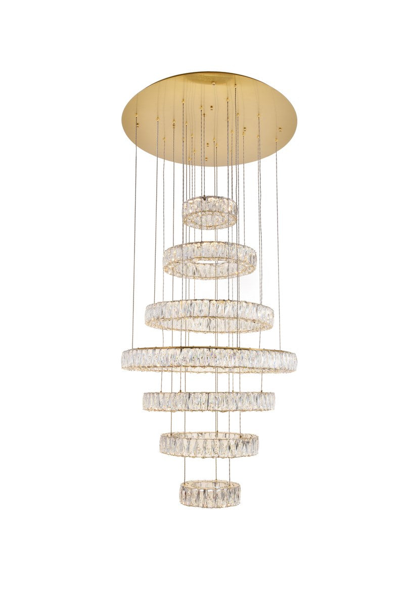 Integrated Led Light Gold Chandelier Clear Royal Cut Crystal by Elegant Lighting