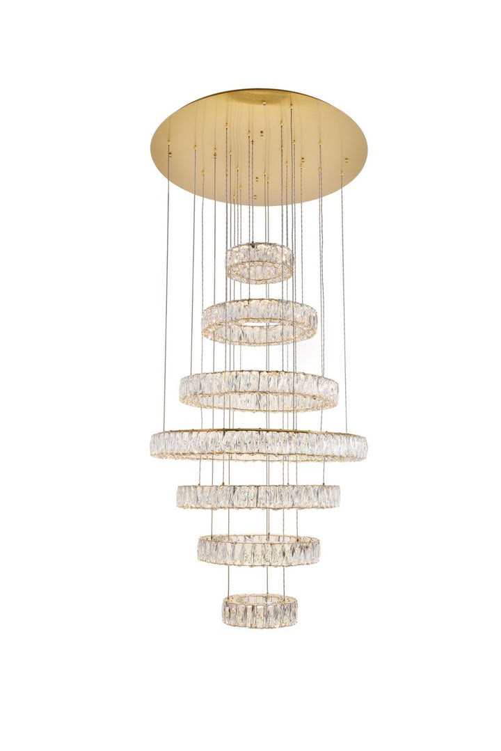 Integrated Led Light Gold Chandelier Clear Royal Cut Crystal by Elegant Lighting