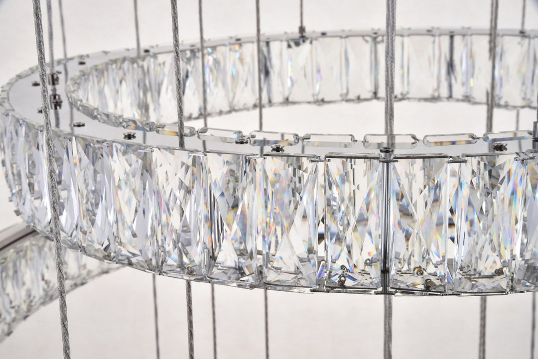 Integrated Led Chip Light Chrome Chandelier Clear Royal Cut Crystal