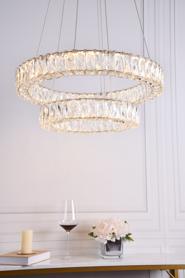 Integrated Led Chip Light Gold Chandelier Clear Royal Cut Crystal