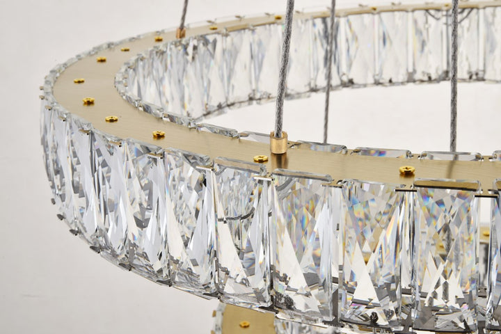 Integrated Led Chip Light Gold Chandelier Clear Royal Cut Crystal