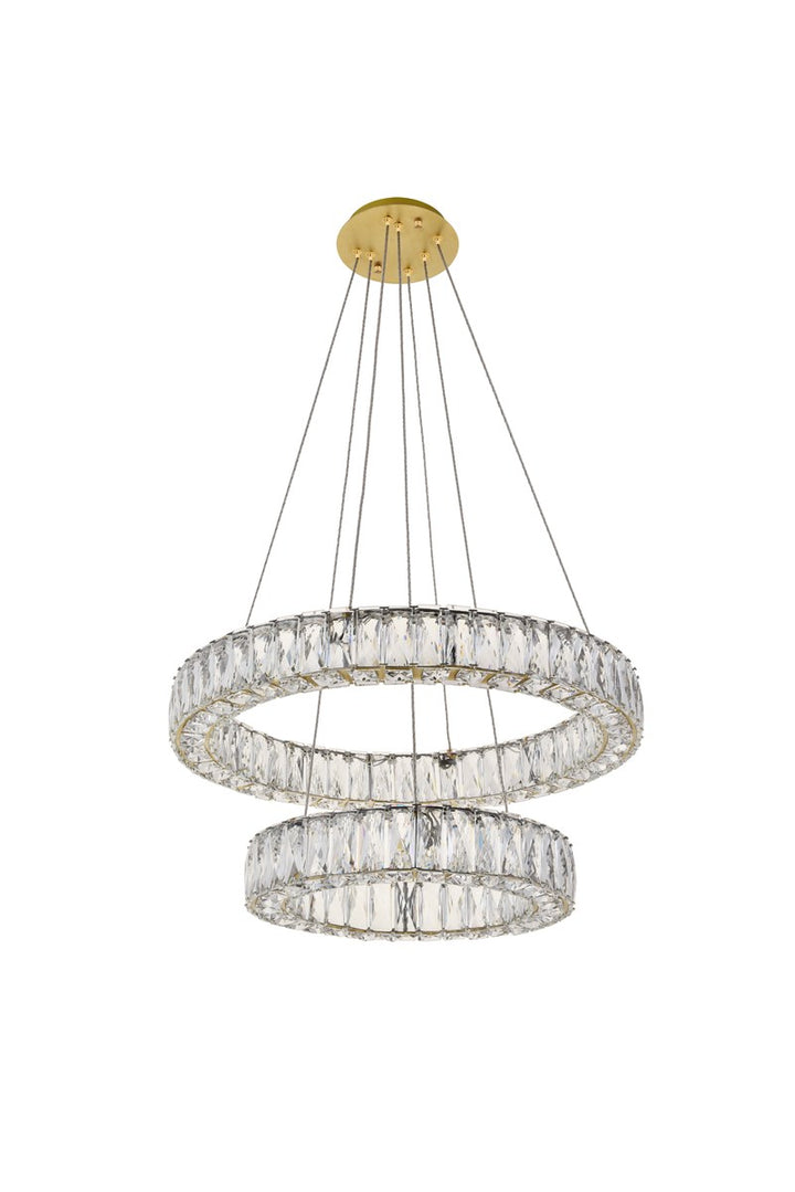 Integrated Led Chip Light Gold Chandelier Clear Royal Cut Crystal