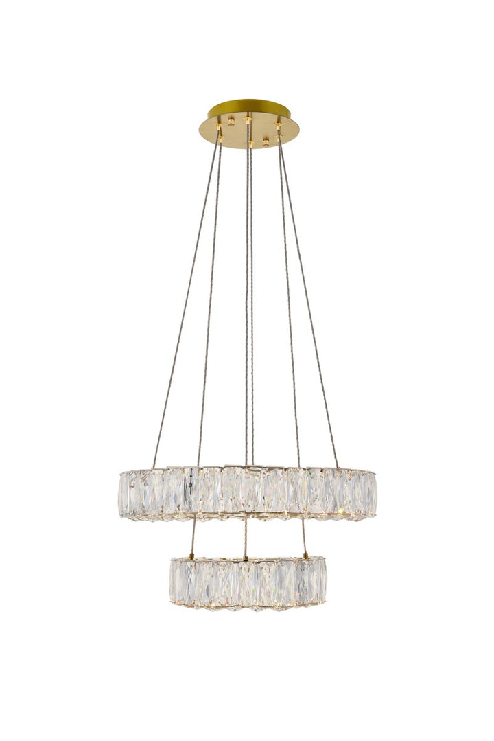 Integrated Led Chip Light Gold Pendant Clear Royal Cut Crystal by Elegant Lighting