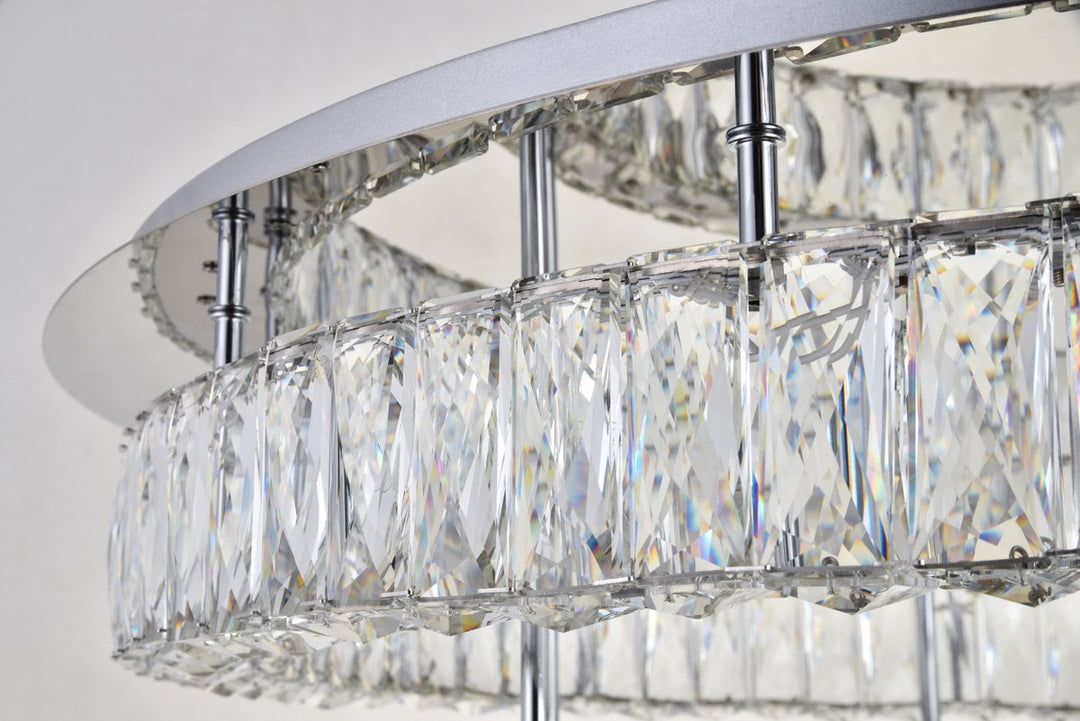 Led Light Chrome Flush Mount Clear Royal Cut Crystal