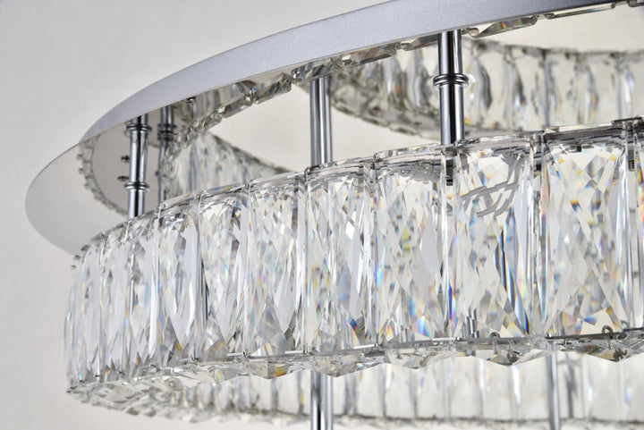 Led Light Chrome Flush Mount Clear Royal Cut Crystal