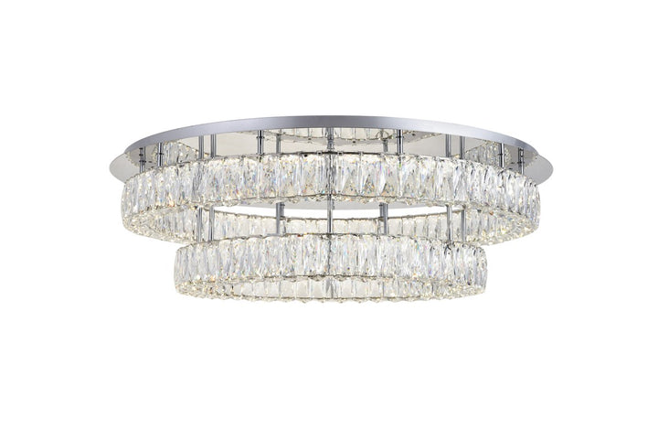 Led Light Chrome Flush Mount Clear Royal Cut Crystal