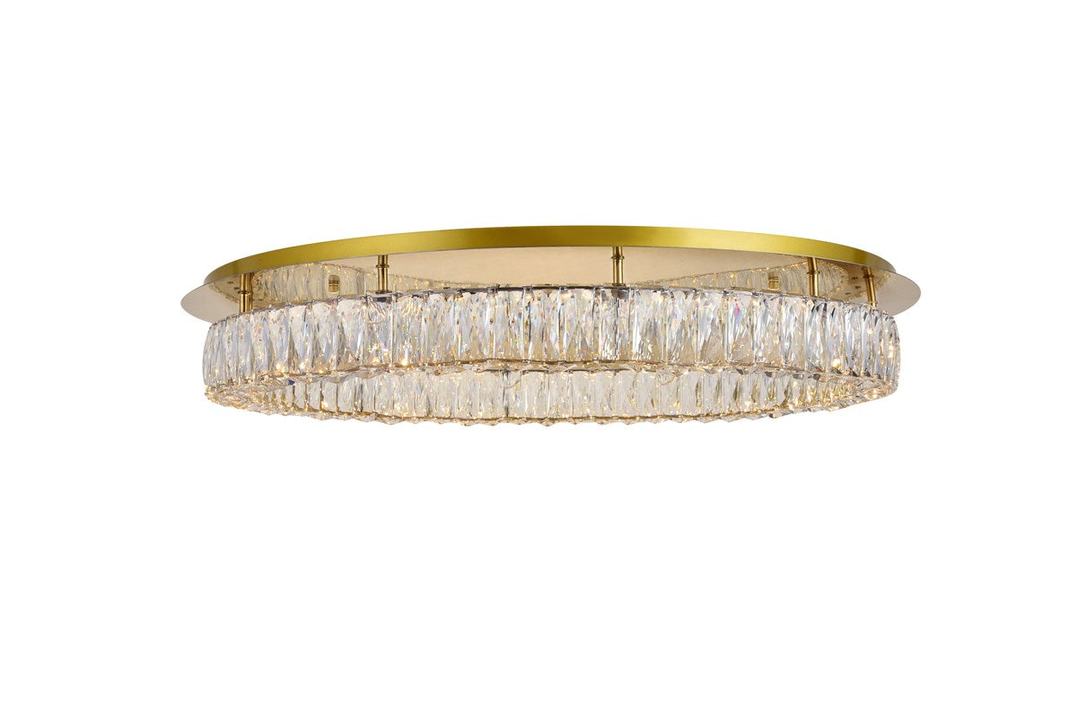 Led Light Gold Flush Mount Clear Royal Cut Crystal by Elegant Lighting
