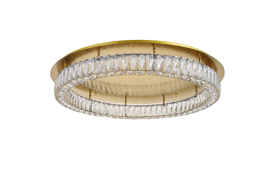 Led Light Gold Flush Mount Clear Royal Cut Crystal
