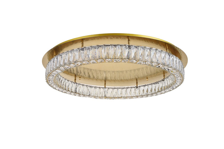 Led Light Gold Flush Mount Clear Royal Cut Crystal