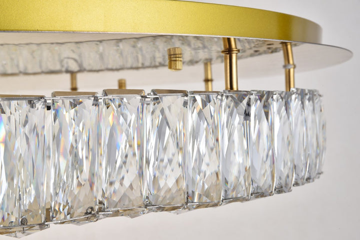 Led Light Gold Flush Mount Clear Royal Cut Crystal