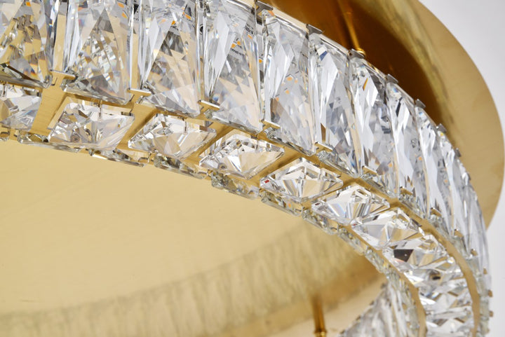 Led Light Gold Flush Mount Clear Royal Cut Crystal