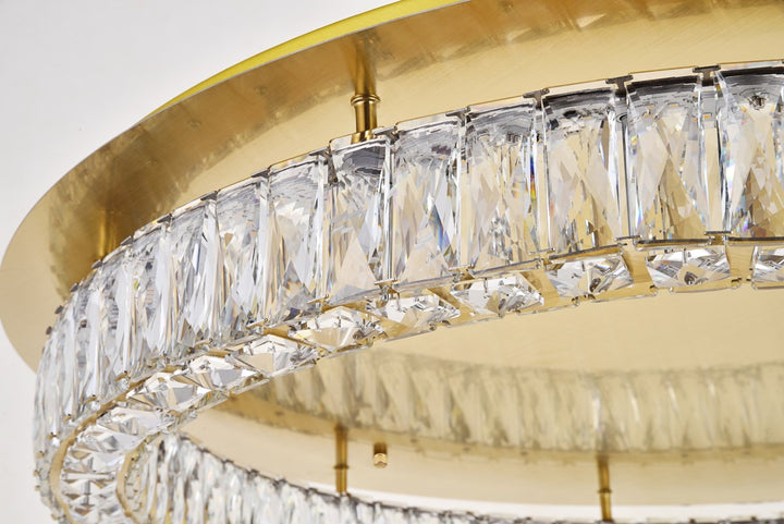 Led Light Gold Flush Mount Clear Royal Cut Crystal