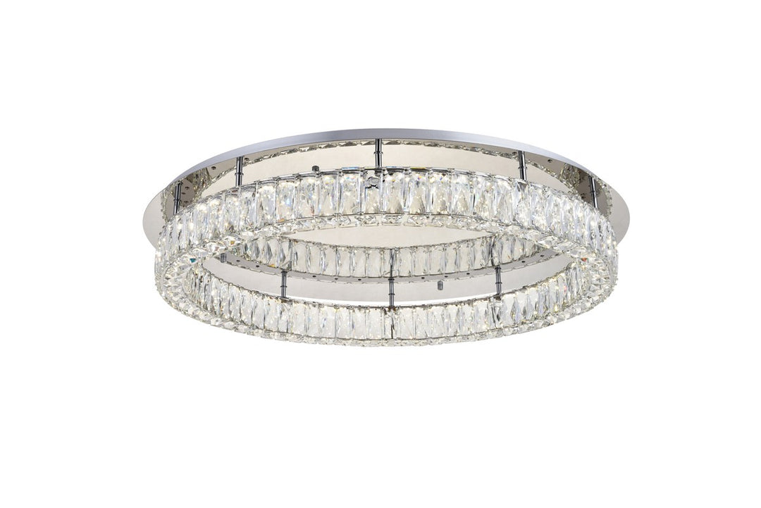 Led Light Chrome Flush Mount Clear Royal Cut Crystal