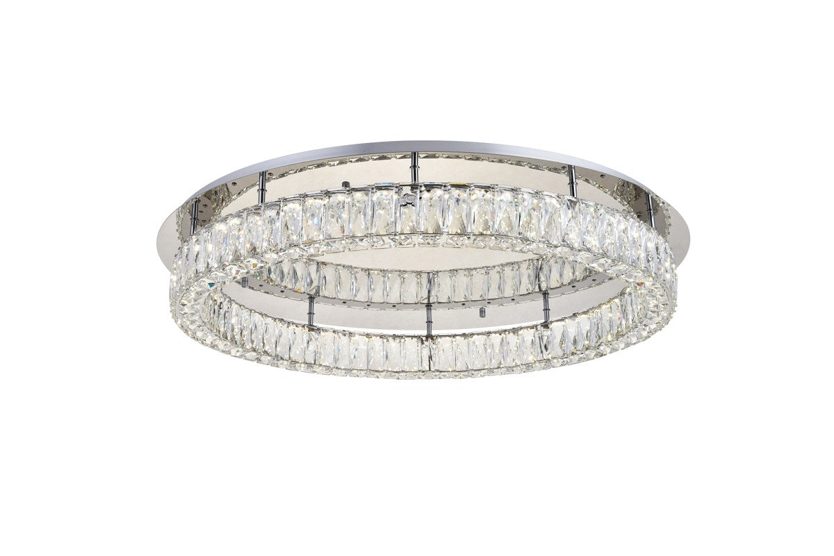 Led Light Chrome Flush Mount Clear Royal Cut Crystal