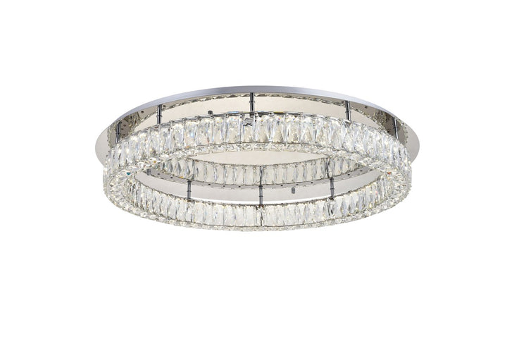 Led Light Chrome Flush Mount Clear Royal Cut Crystal