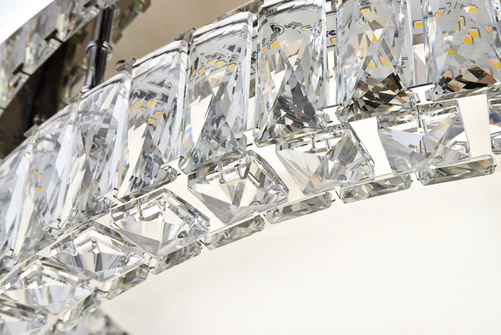 Led Light Chrome Flush Mount Clear Royal Cut Crystal