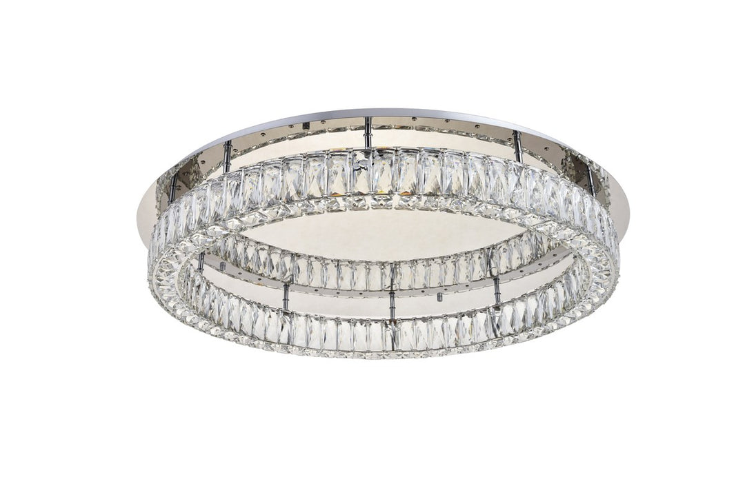 Led Light Chrome Flush Mount Clear Royal Cut Crystal