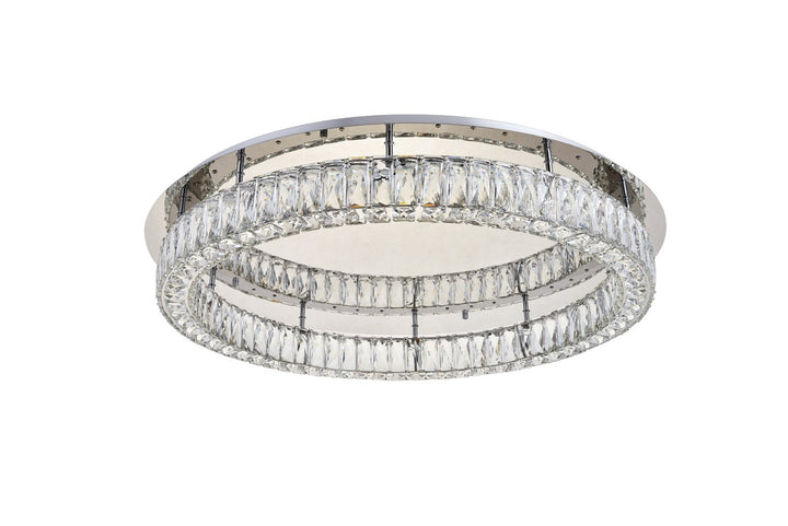 Led Light Chrome Flush Mount Clear Royal Cut Crystal