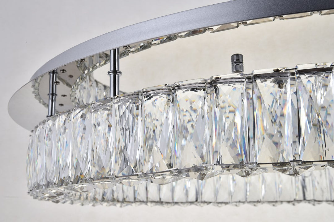 Led Light Chrome Flush Mount Clear Royal Cut Crystal
