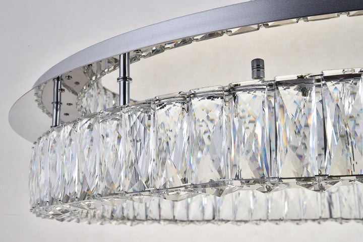 Led Light Chrome Flush Mount Clear Royal Cut Crystal