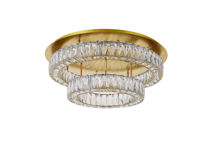 Led Light Gold Flush Mount Clear Royal Cut Crystal