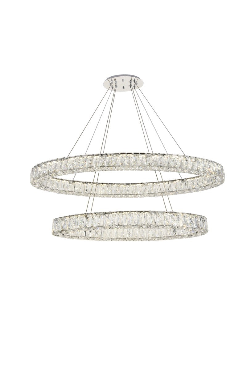 Integrated Led Light Chrome Chandelier Clear Royal Cut Crystal by Elegant Lighting