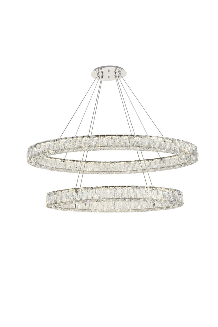 Integrated Led Light Chrome Chandelier Clear Royal Cut Crystal by Elegant Lighting