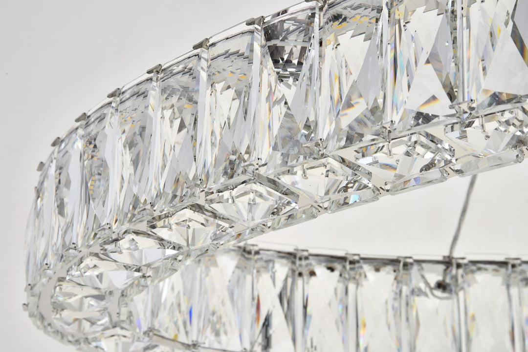 Integrated Led Light Chrome Chandelier Clear Royal Cut Crystal