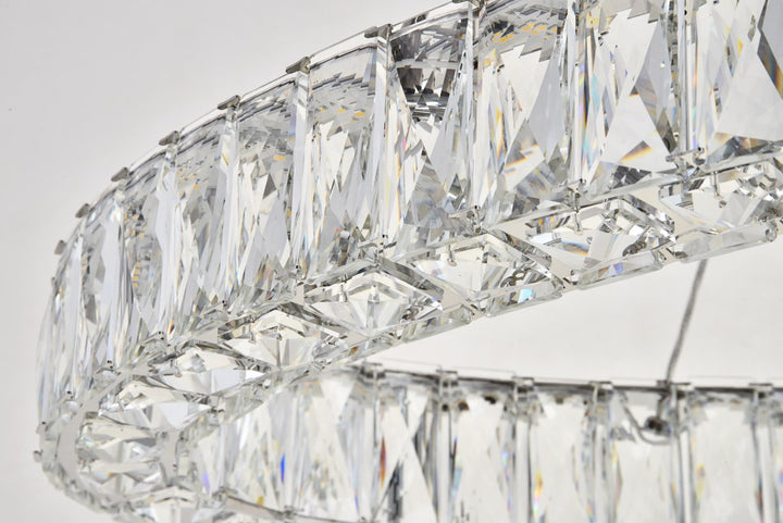 Integrated Led Light Chrome Chandelier Clear Royal Cut Crystal