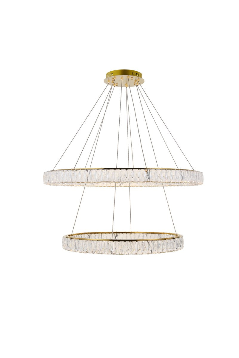 Integrated Led Light Gold Chandelier Clear Royal Cut Crystal by Elegant Lighting
