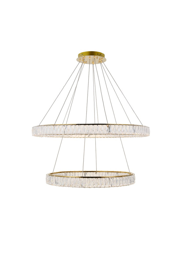 Integrated Led Light Gold Chandelier Clear Royal Cut Crystal by Elegant Lighting