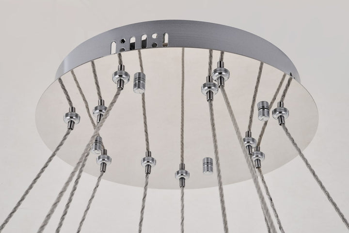 Integrated Led Light Chrome Chandelier Clear Royal Cut Crystal