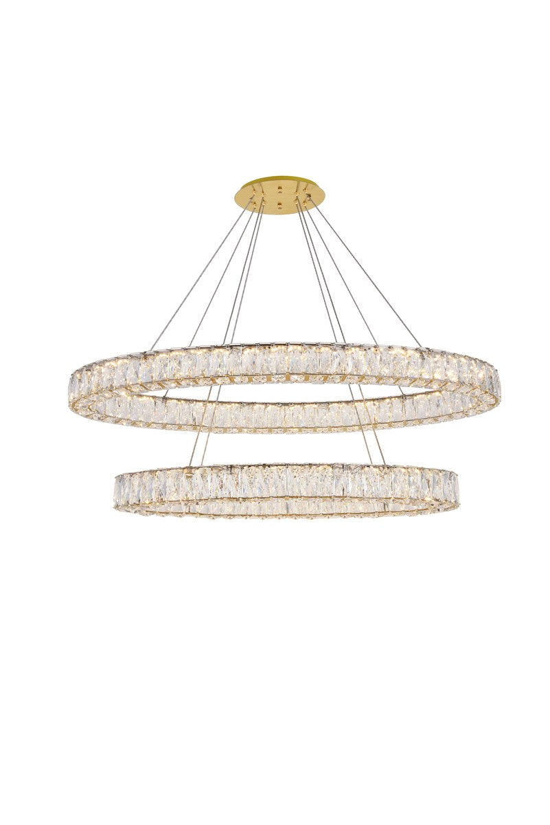 Integrated Led Light Gold Chandelier Clear Royal Cut Crystal by Elegant Lighting