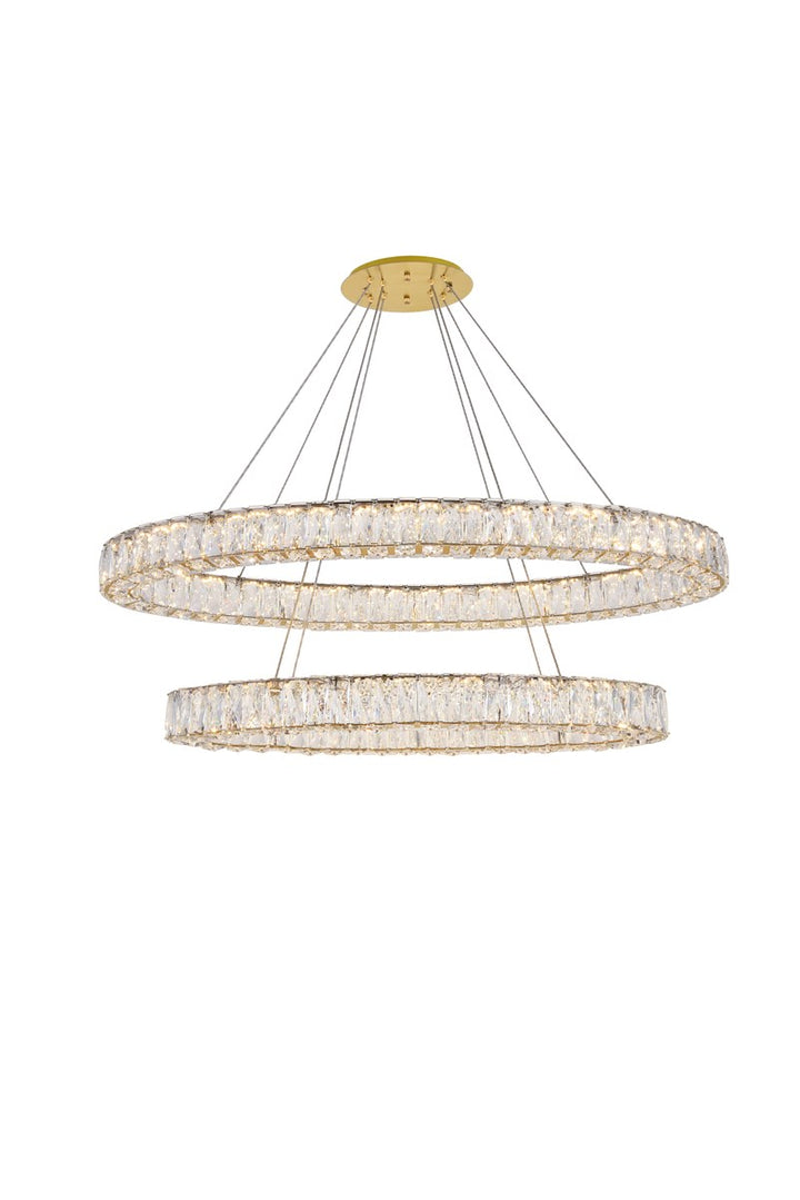 Integrated Led Light Gold Chandelier Clear Royal Cut Crystal by Elegant Lighting