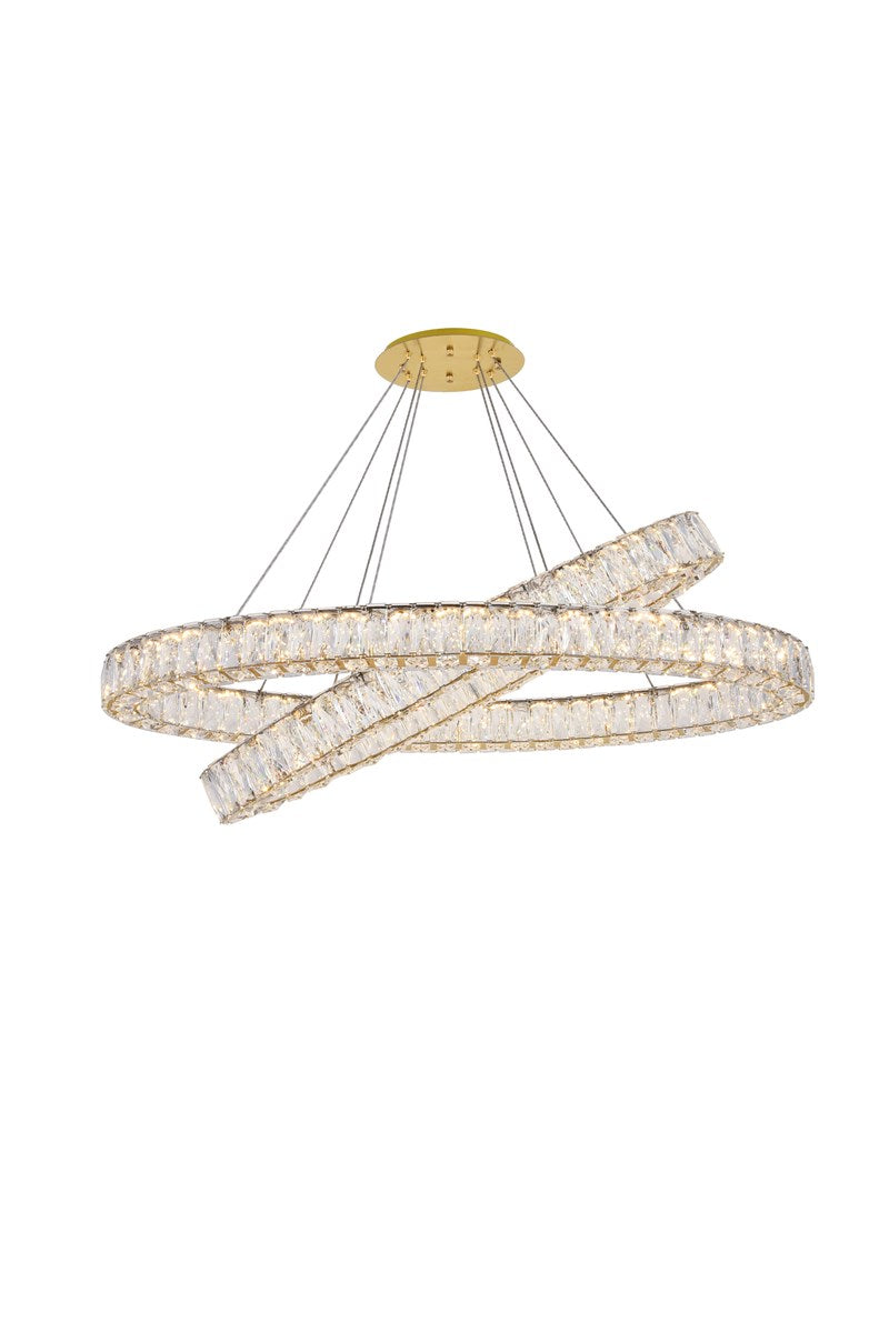 Integrated Led Light Gold Chandelier Clear Royal Cut Crystal