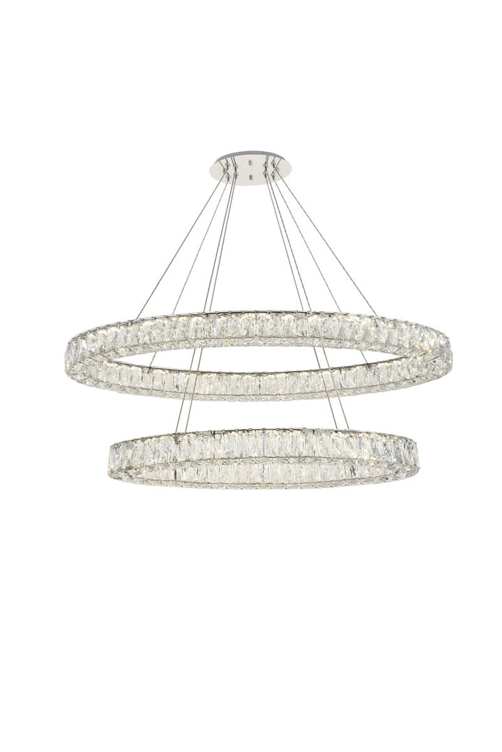Integrated Led Light Chrome Chandelier Clear Royal Cut Crystal by Elegant Lighting