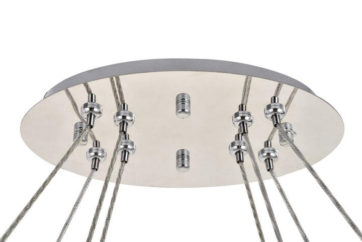 Integrated Led Light Chrome Chandelier Clear Royal Cut Crystal
