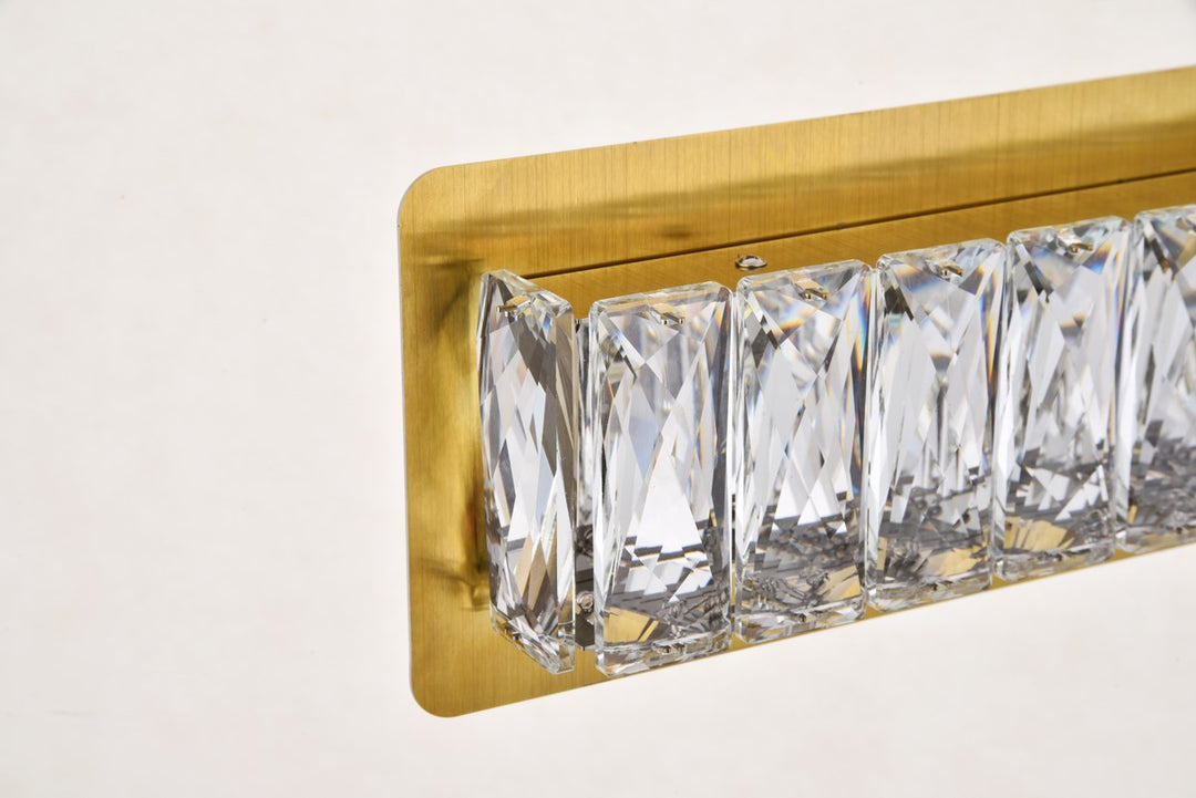Integrated Led Chip Light Gold Wall Sconce Clear Royal Cut Crystal