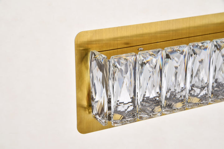 Integrated Led Chip Light Gold Wall Sconce Clear Royal Cut Crystal