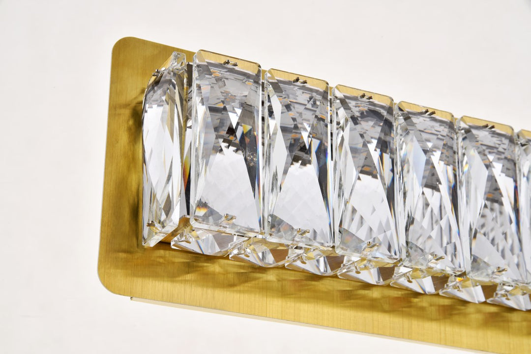 Integrated Led Chip Light Gold Wall Sconce Clear Royal Cut Crystal