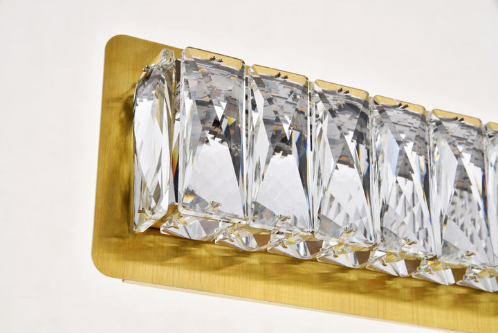 Integrated Led Chip Light Gold Wall Sconce Clear Royal Cut Crystal