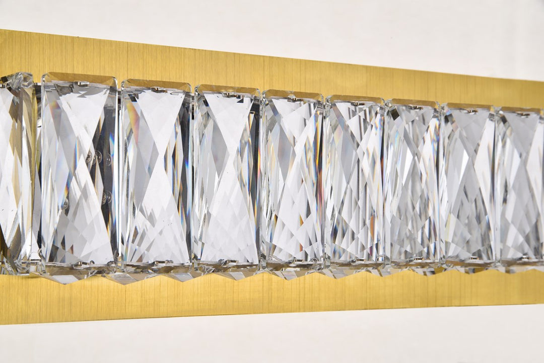 Integrated Led Chip Light Gold Wall Sconce Clear Royal Cut Crystal
