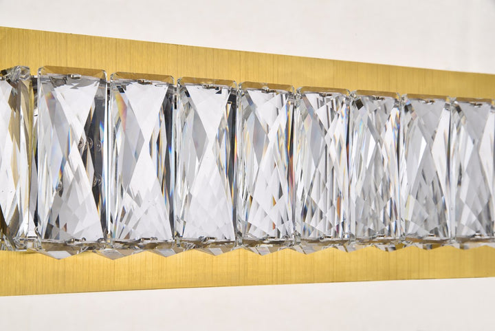 Integrated Led Chip Light Gold Wall Sconce Clear Royal Cut Crystal