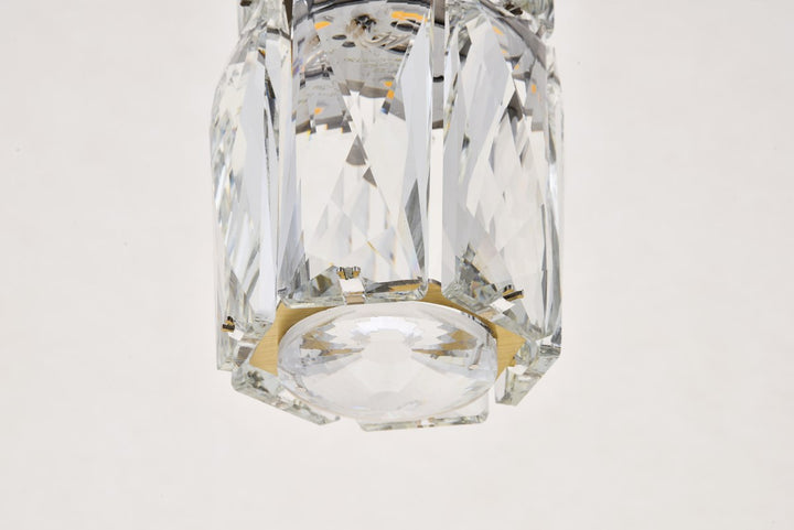 Led Light Gold Pendant Clear Royal Cut Crystal