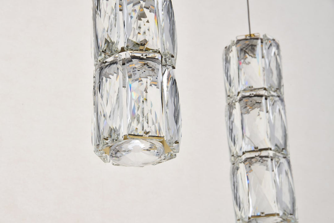 Led Light Gold Pendant Clear Royal Cut Crystal