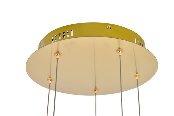 Led Light Gold Pendant Clear Crystal