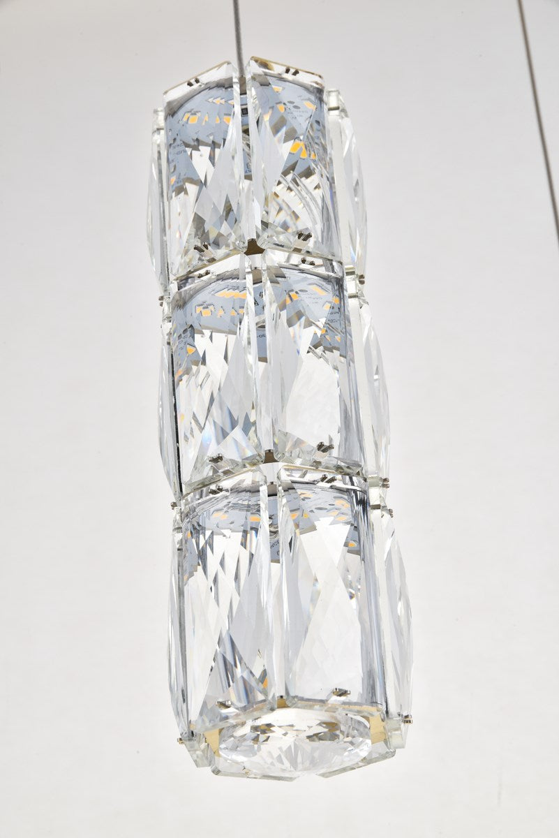 Led Light Gold Pendant Clear Crystal